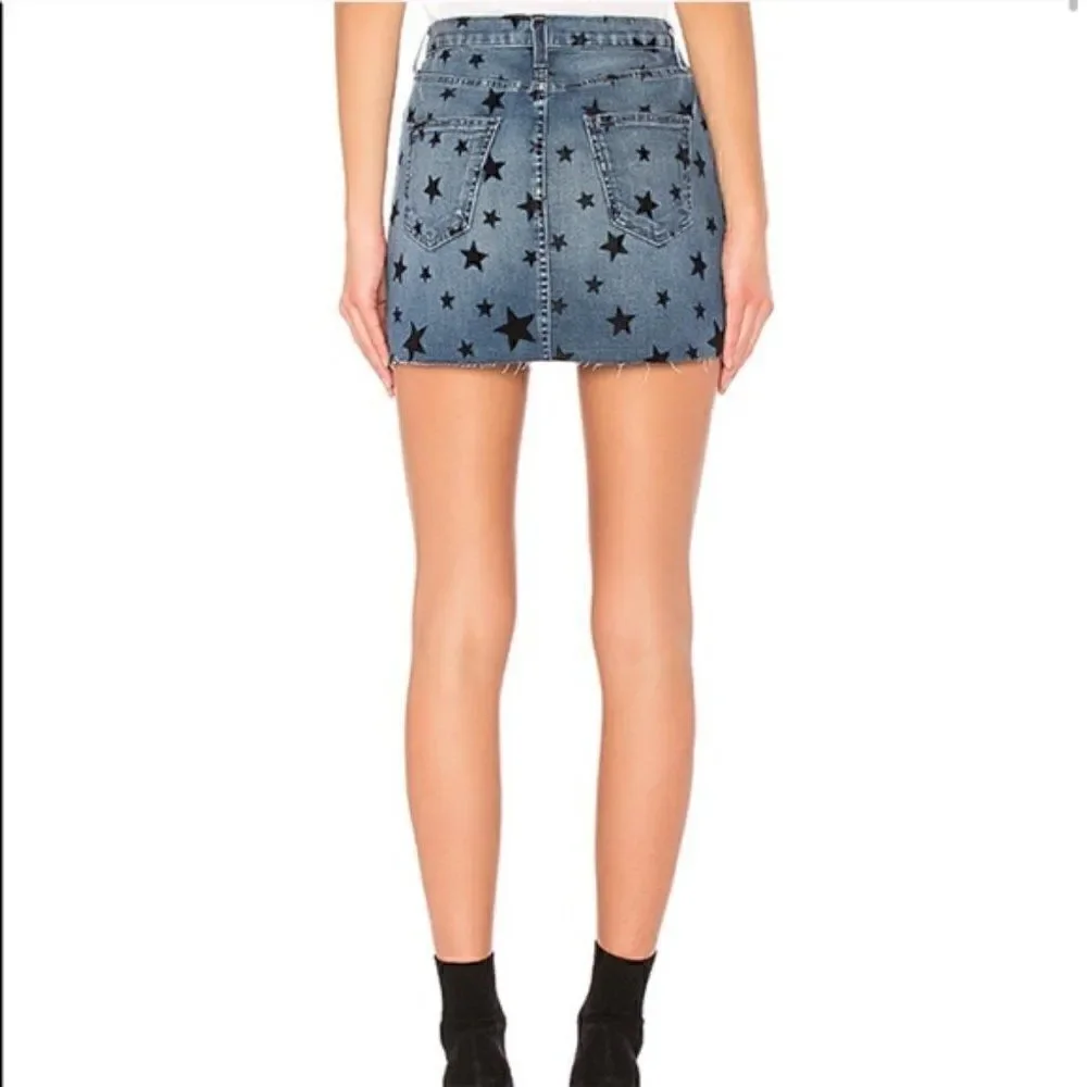 Current/Elliot The Cut Off Button Fly Mini Jean Skirt